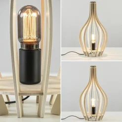 Houten tafellamp kegel naturel met zwart></noscript>Straluma New