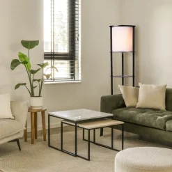 Houten vloerlamp zwart met beige kap></noscript>Straluma Best