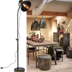 Industrieel landelijke vloerlamp Jody zink met hout></noscript>Straluma Best