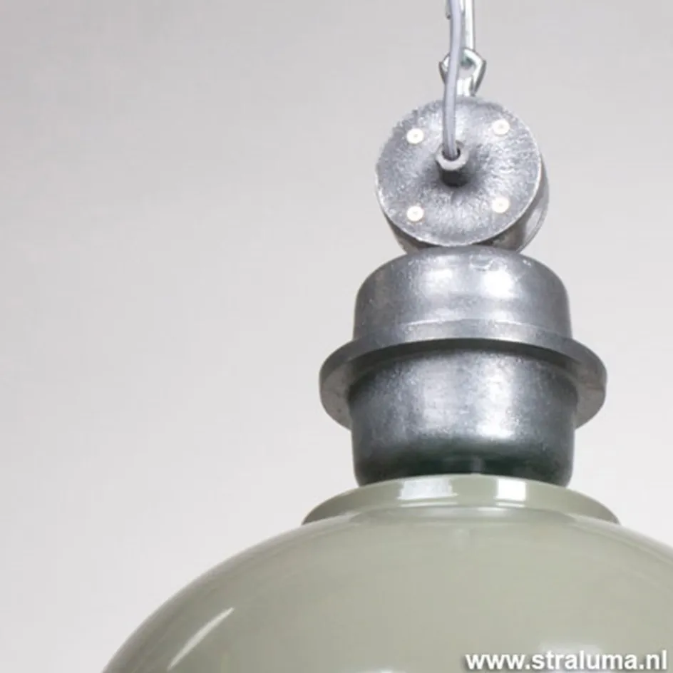 Industriele hanglamp olijf metaal Bikkel>Straluma Best