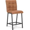 Industriële barkruk met cognac lederen zitting>Straluma Sale