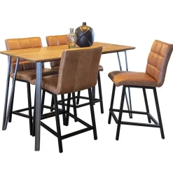 Industriële barkruk met cognac lederen zitting></noscript>Straluma Sale