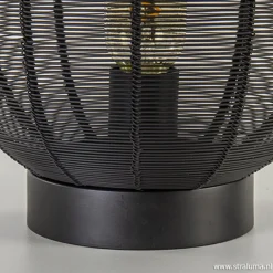 Industriële draad tafellamp Ophra zwart><noscript><img width=