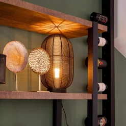 Industriële draad tafellamp Ophra zwart><noscript><img width=