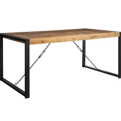 Industriële eettafel mangohout met zwart 160x90 cm>Straluma Sale