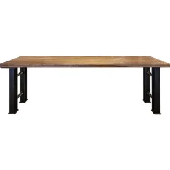 Industriële eettafel rechthoekig blad met metalen poot>Straluma