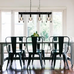 Industriële hanglamp squares mat zwart metaal><noscript><img width=