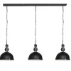 Industriële 3-lichts hanglamp bikkel mat zwart>Straluma