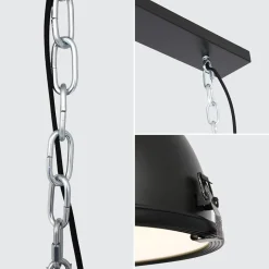 Industriële 3-lichts hanglamp bikkel mat zwart><noscript><img width=