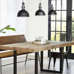 Industriële 3-lichts hanglamp bikkel mat zwart><noscript><img width=