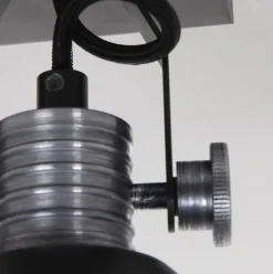 Industriële plafond/wandspot zwart inclusief LED><noscript><img width=