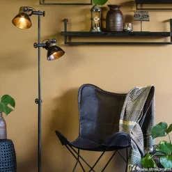 Industriële vloerlamp Jody metaal met hout></noscript>Straluma Best