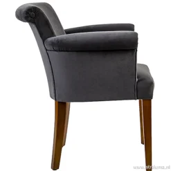 Klassieke armstoel kersenhout in stof><noscript><img width=