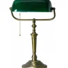Klassieke bankierslamp groen met Brons>Straluma Sale