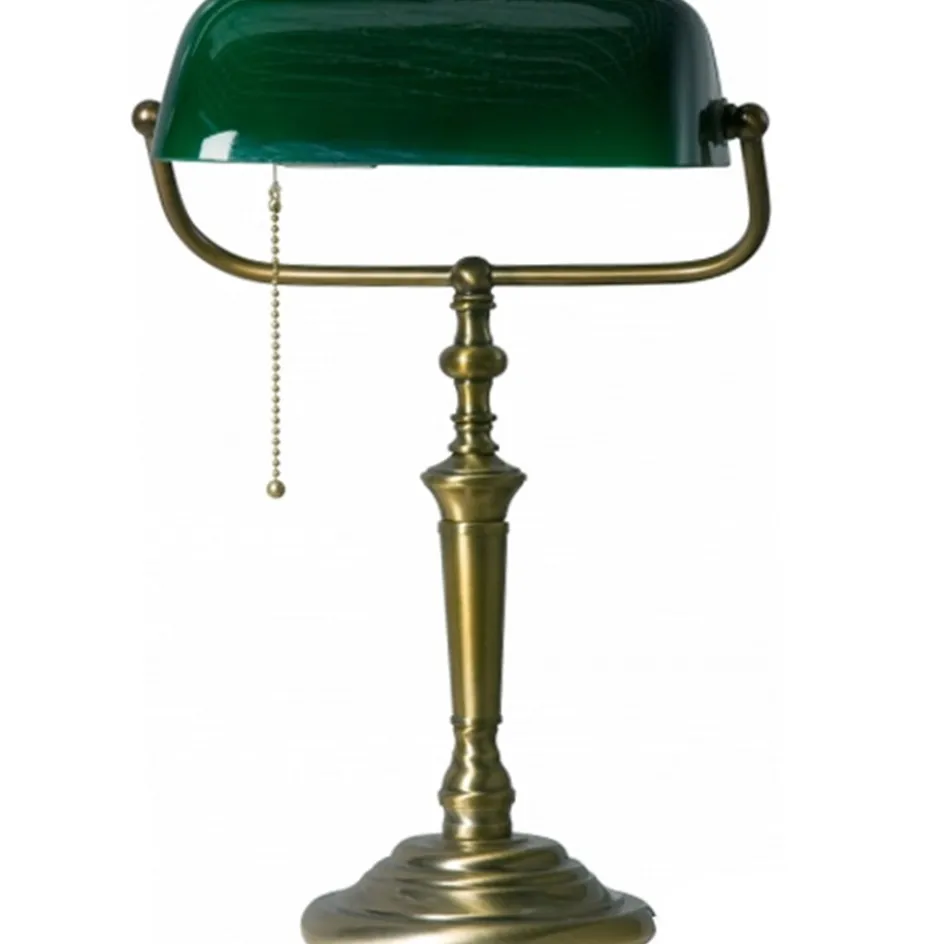 Klassieke bankierslamp groen met Brons>Straluma Sale