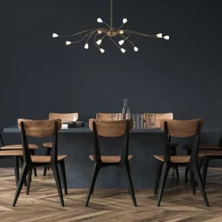 Klassieke eettafelhanglamp brons met wit glas dim to warm><noscript><img width=