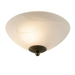 Klassieke plafondlamp gevlamd glas met brons 30 cm>Straluma New