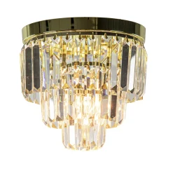 Klassieke plafondlamp goud met helder glas>Straluma Best