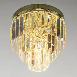 Klassieke plafondlamp goud met helder glas><noscript><img width=
