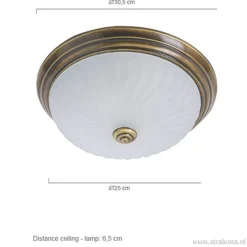 klassieke plafonnière Brons/glas></noscript>Straluma Discount
