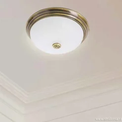 klassieke plafonnière Brons/glas></noscript>Straluma Discount