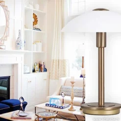 Klassieke tafellamp brons touchdimmer><noscript><img width=