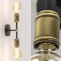 Klassieke wandlamp zwart-antiek brons>Straluma Online