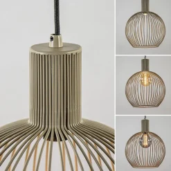 kleine draad hanglamp mat zand met zwart><noscript><img width=