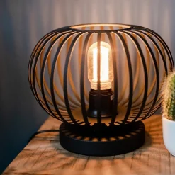 Kleine draad tafellamp modern mat zwart><noscript><img width=