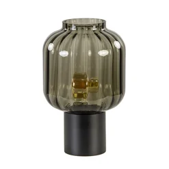 Kleine glazen tafellamp grijs/zwart>Straluma