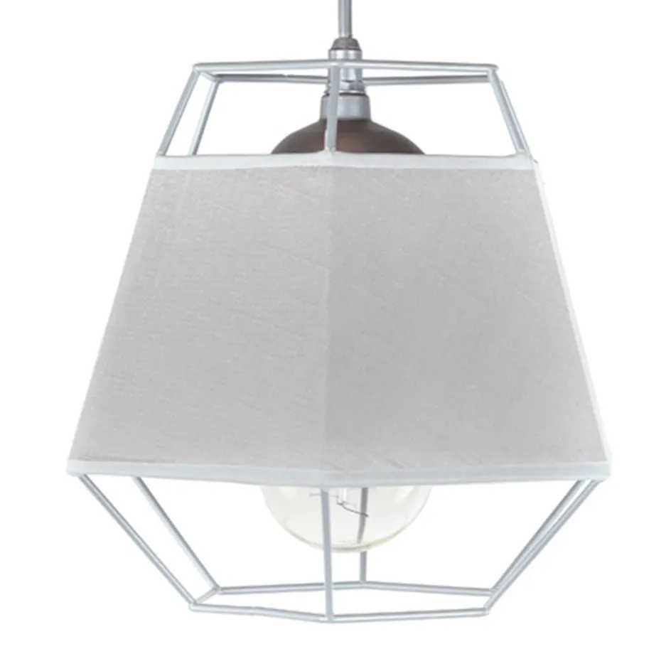 Kleine grijze hanglamp draad met stof>Straluma Best