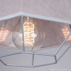 Kleine grijze hanglamp draad met stof><noscript><img width=