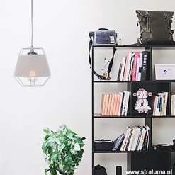 Kleine grijze hanglamp draad met stof><noscript><img width=