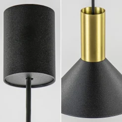 Kleine hanglamp driehoek zwart met brons></noscript>Straluma New