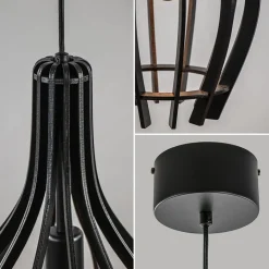 Kleine hanglamp kegel houten lamellen zwart></noscript>Straluma Clearance