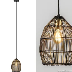Kleine hanglamp Meya zwart met goud draad>Straluma Outlet