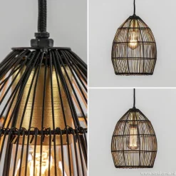 Kleine hanglamp Meya zwart met goud draad></noscript>Straluma Outlet