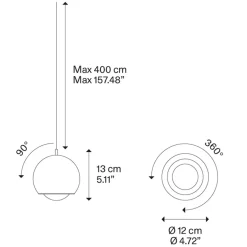 Kleine Italiaanse design hanglamp LED bol Spider wit>Straluma Best