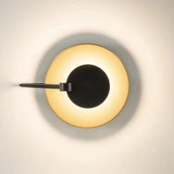 Kleine LED plafondlamp zwart met goud><noscript><img width=