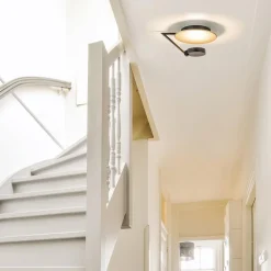 Kleine LED plafondlamp zwart met goud><noscript><img width=