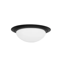 Kleine LED plafondlamp zwart met wit glas IP44>Straluma Discount