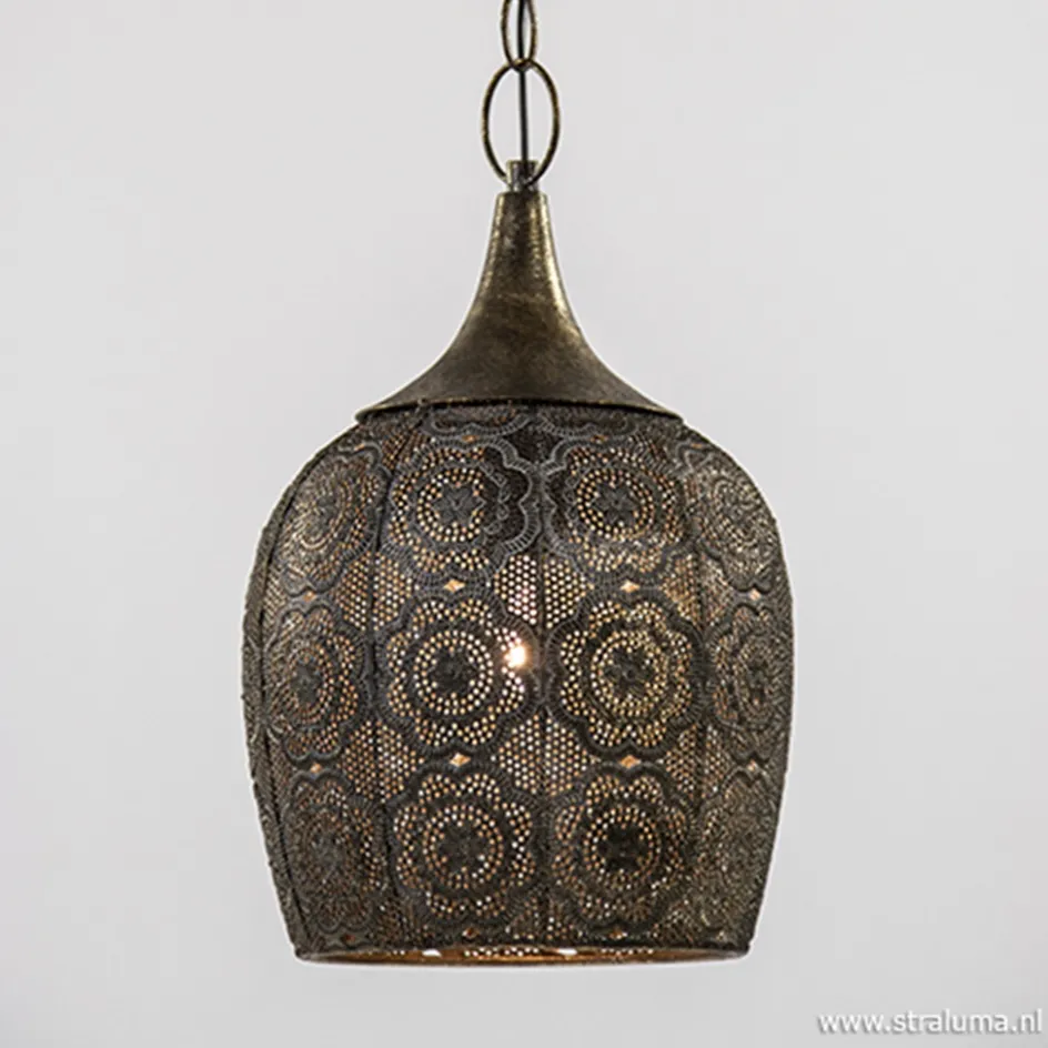 Kleine oosterse hanglamp Kadiri brons>Straluma