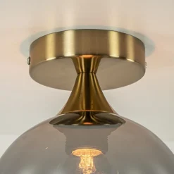 Kleine plafondlamp goud met smoke glas></noscript>Straluma Hot