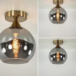 Kleine plafondlamp goud met smoke glas></noscript>Straluma Hot