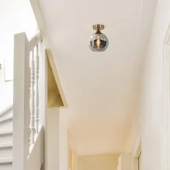 Kleine plafondlamp goud met smoke glas></noscript>Straluma Hot