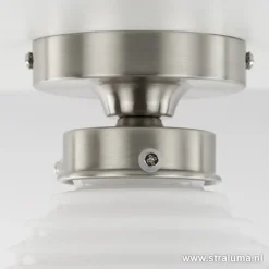 Kleine plafonnière staal met wit glas></noscript>Straluma Hot