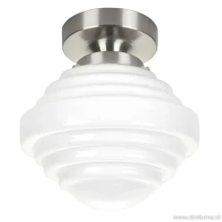 Kleine plafonnière staal met wit glas></noscript>Straluma Hot