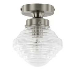 Kleine stalen plafondlamp glas helder>Straluma New