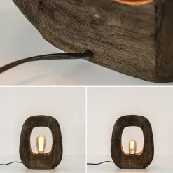 Kleine tafellamp Kelafo hout chocolade bruin></noscript>Straluma Clearance