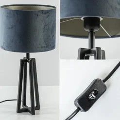 Kleine tafellamp Miley mat zwart exclusief kap><noscript><img width=